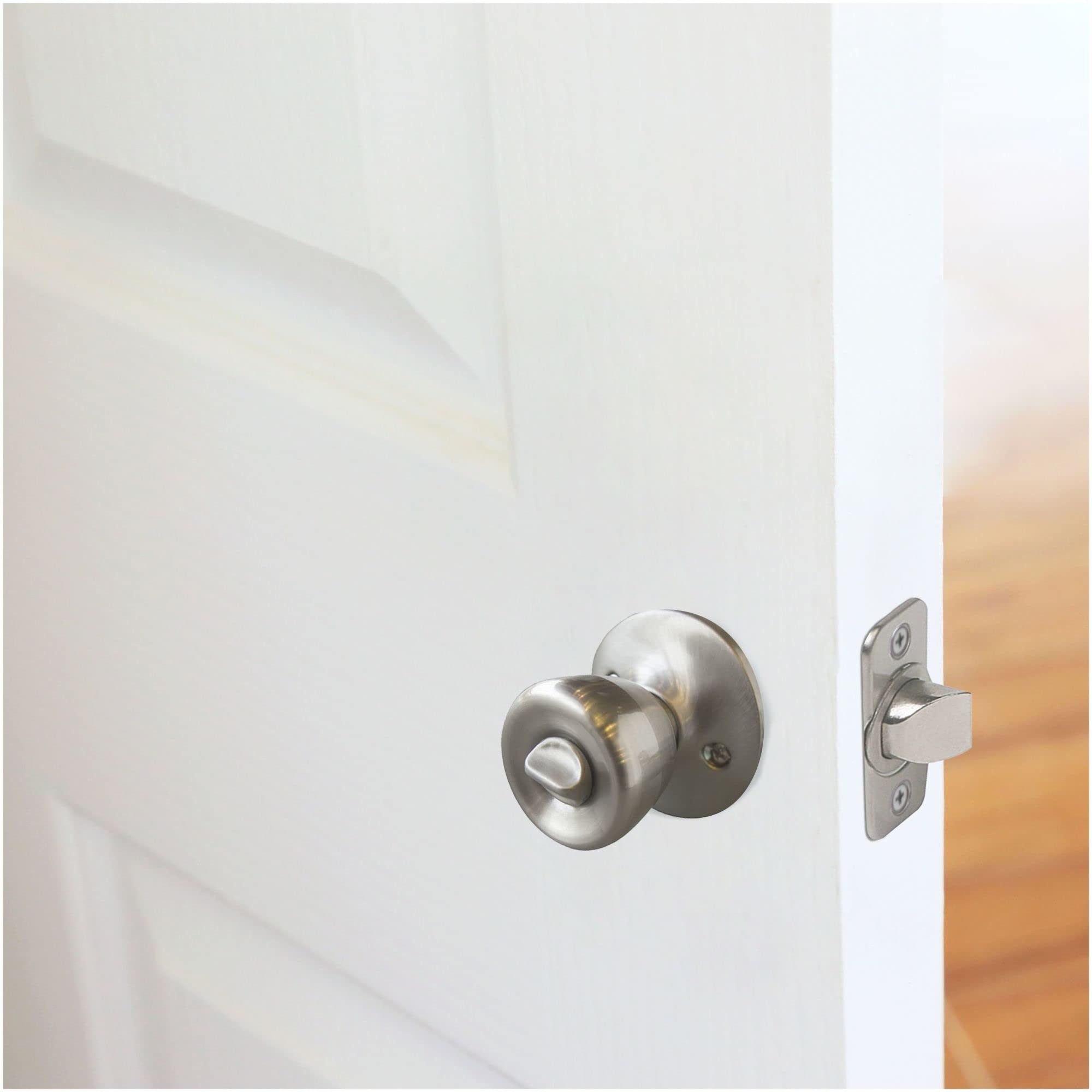 Design House 190723 Terrace 6-Way Universal Privacy Bed and Bath Door Knob Satin Nickel 6-Pack - Image 5
