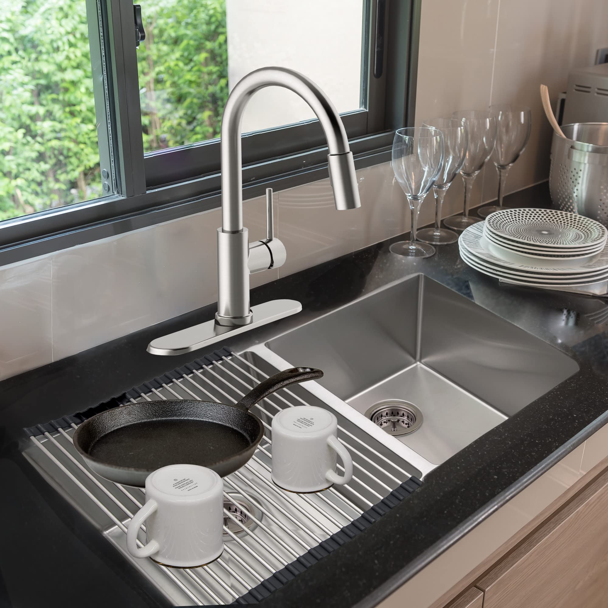 Design House 542988 Roll-Up Multipurpose Over the Sink Kitchen Sink Drying Rack, Stainless Steel - Image 6