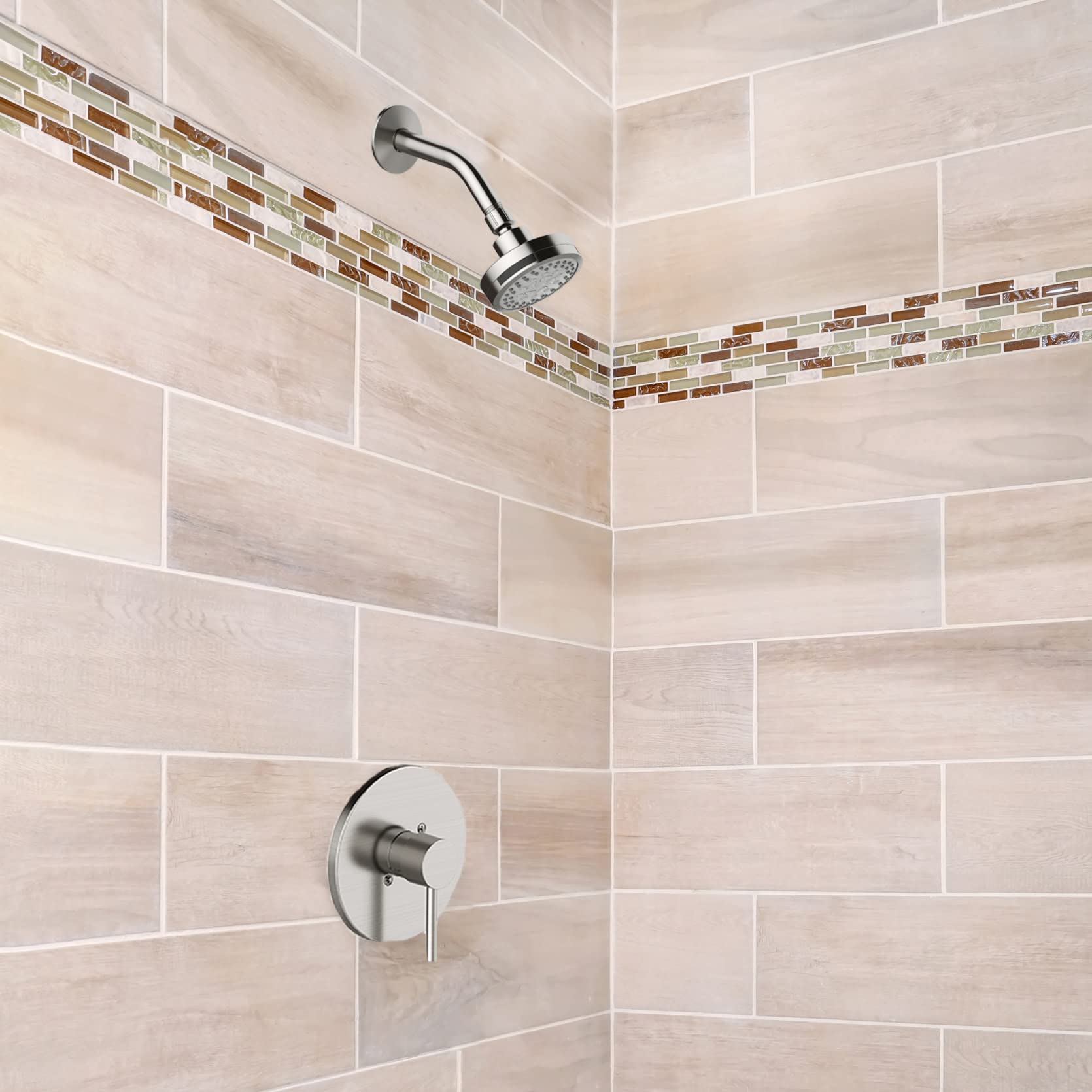 Design House 594341 Eastport II Contemporary Single-Handle Shower Valve Trim with Escutcheon for Bathroom, Satin Nickel - Image 4