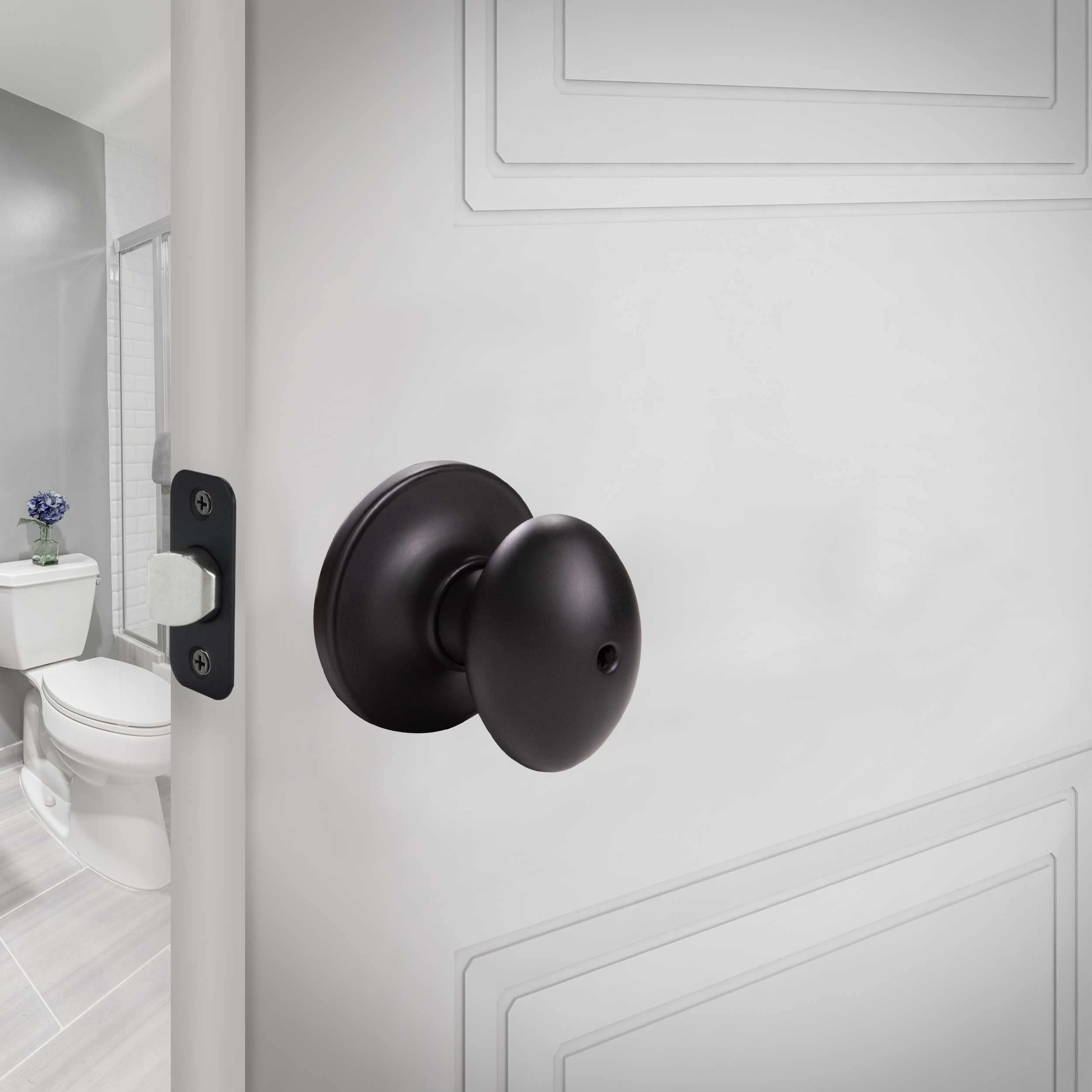 Design House 779181 Egg Privacy Bed and Bath Door Knob Matte Black - Image 5
