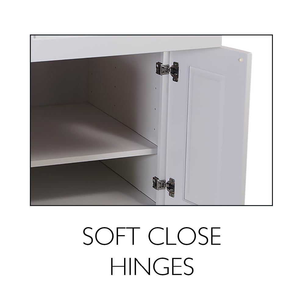 Design House Brookings Shaker Fully Assembled Bridge Wall Kitchen Cabinet W3012, 30 W x 12 D x 12 H, Painted White, Solid Wood, Design House, 613422 - Image 21