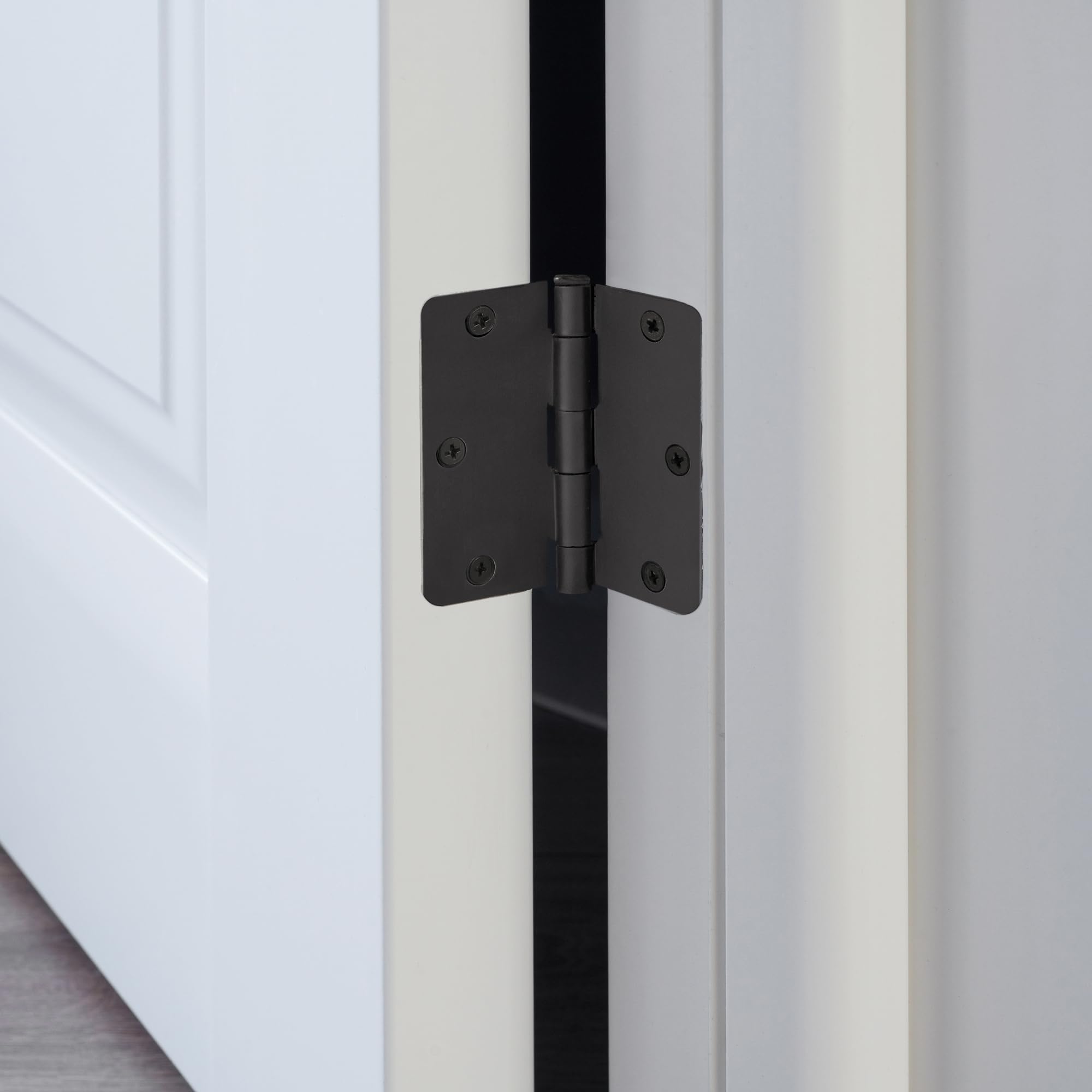Design House Door Hinges for Interior Doors 3-Pack 3.5-inch x 3.5-inch, Design House 1/4-inch Radius Steel Door Hinge Door Hardware, Matte Black, 188888 - Image 7