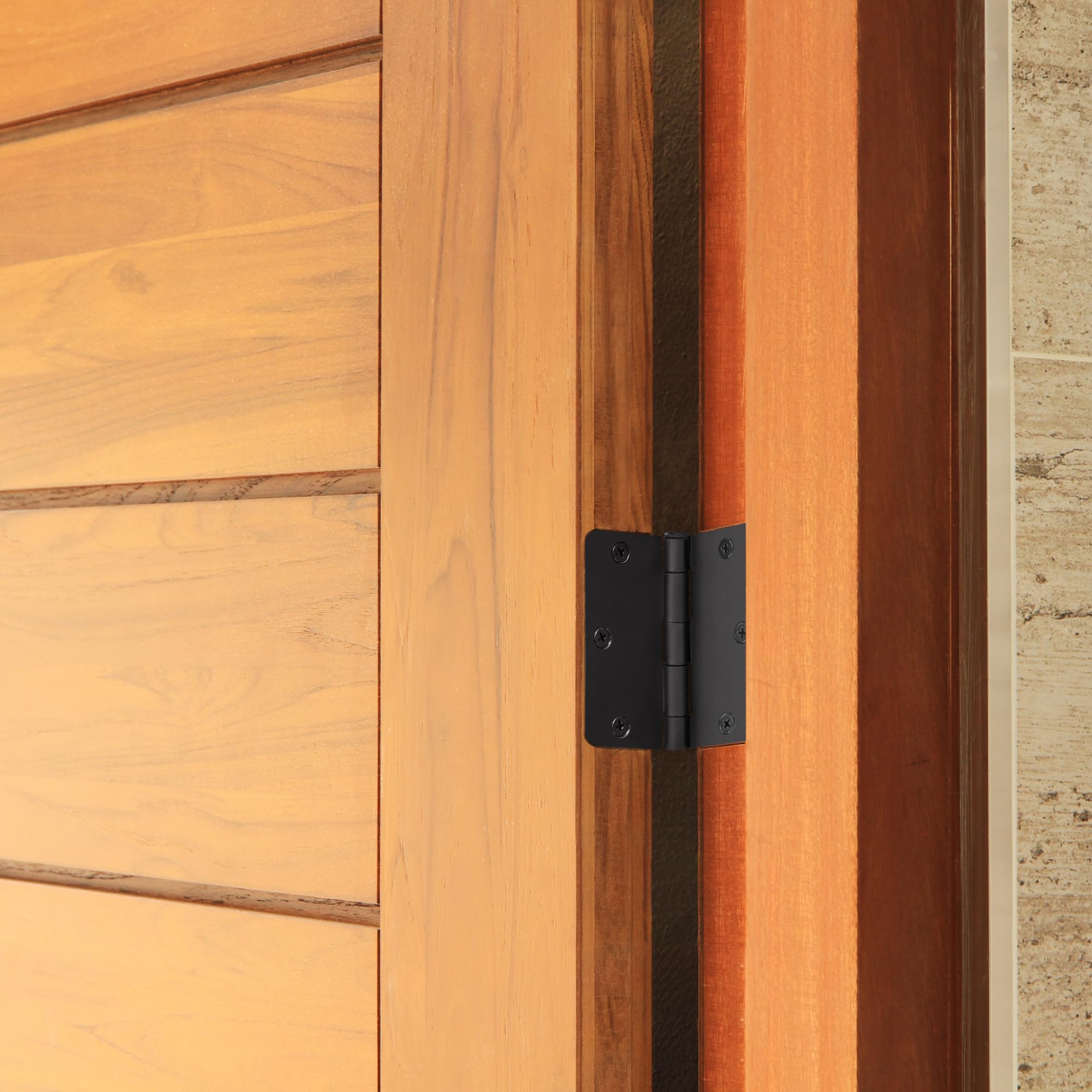 Design House Door Hinges for Interior Doors 3-Pack 3.5-inch x 3.5-inch, Design House 1/4-inch Radius Steel Door Hinge Door Hardware, Matte Black, 188888 - Image 8