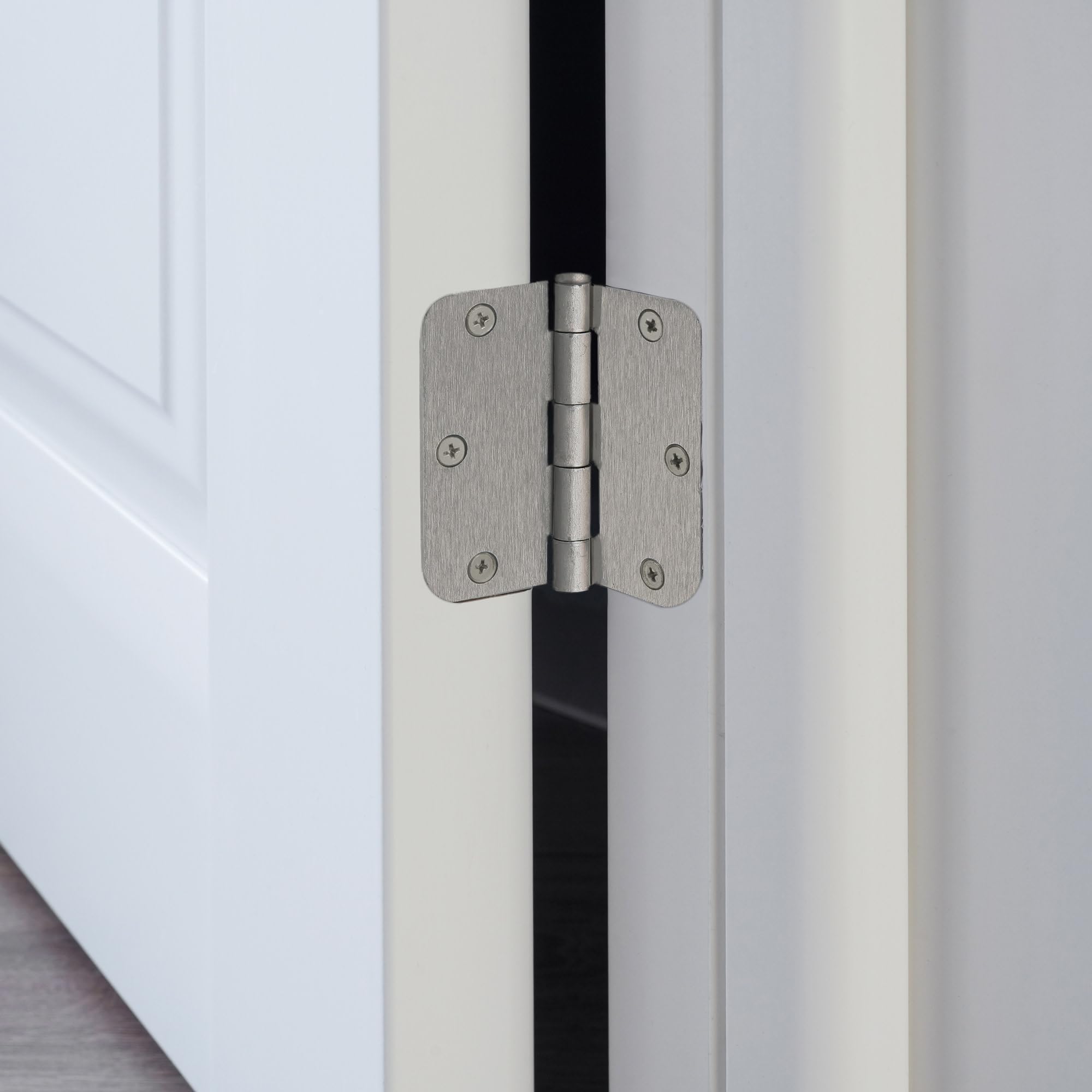 Design House Interior Door Frame Hinges, Water Resistant, Pre-Lubricated, For Left or Right-Handed Doors, Steel Construction, Easy Install, Satin Nickel, 3-Pack, 3.5 in. L x 3.5 in. W, 181412 - Image 9