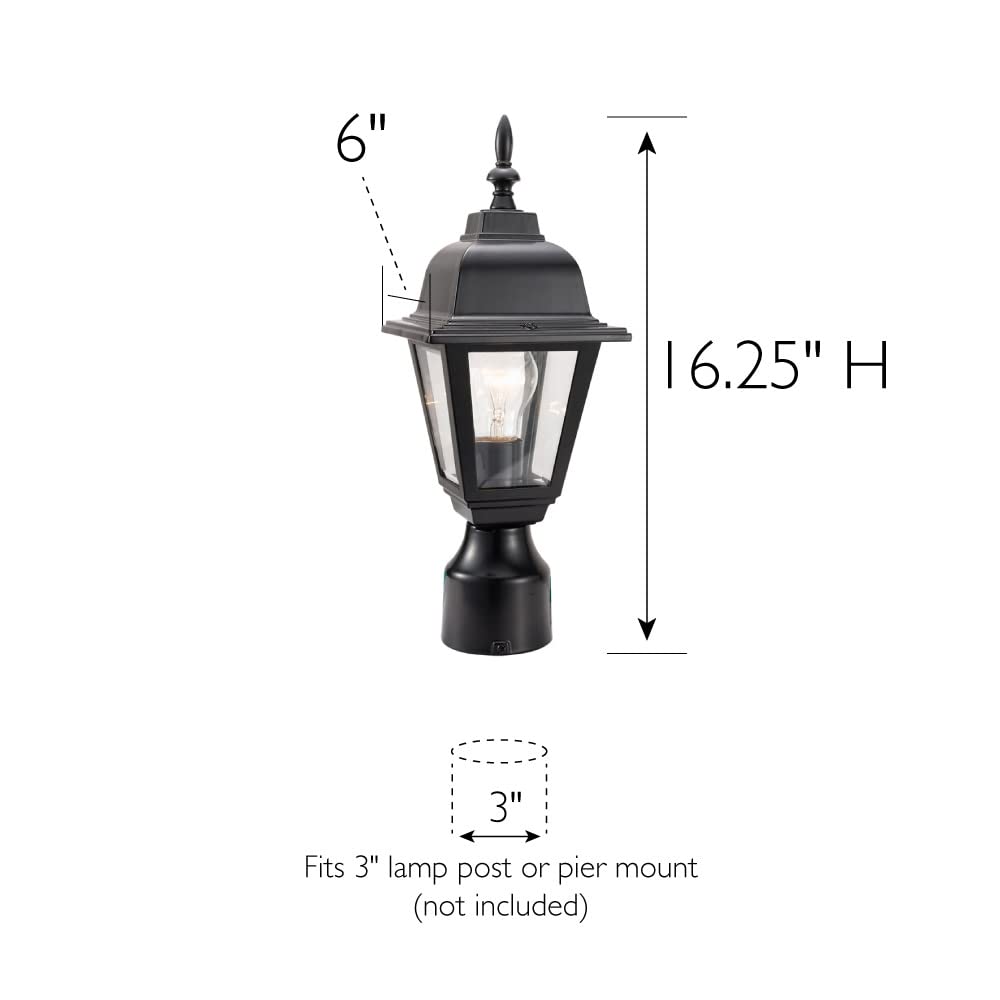 Design House Maple Street Outdoor Post Light with Clear Glass, Wet Rated for Driveway, Patio, and Garden – Design House, 507509 - Image 5