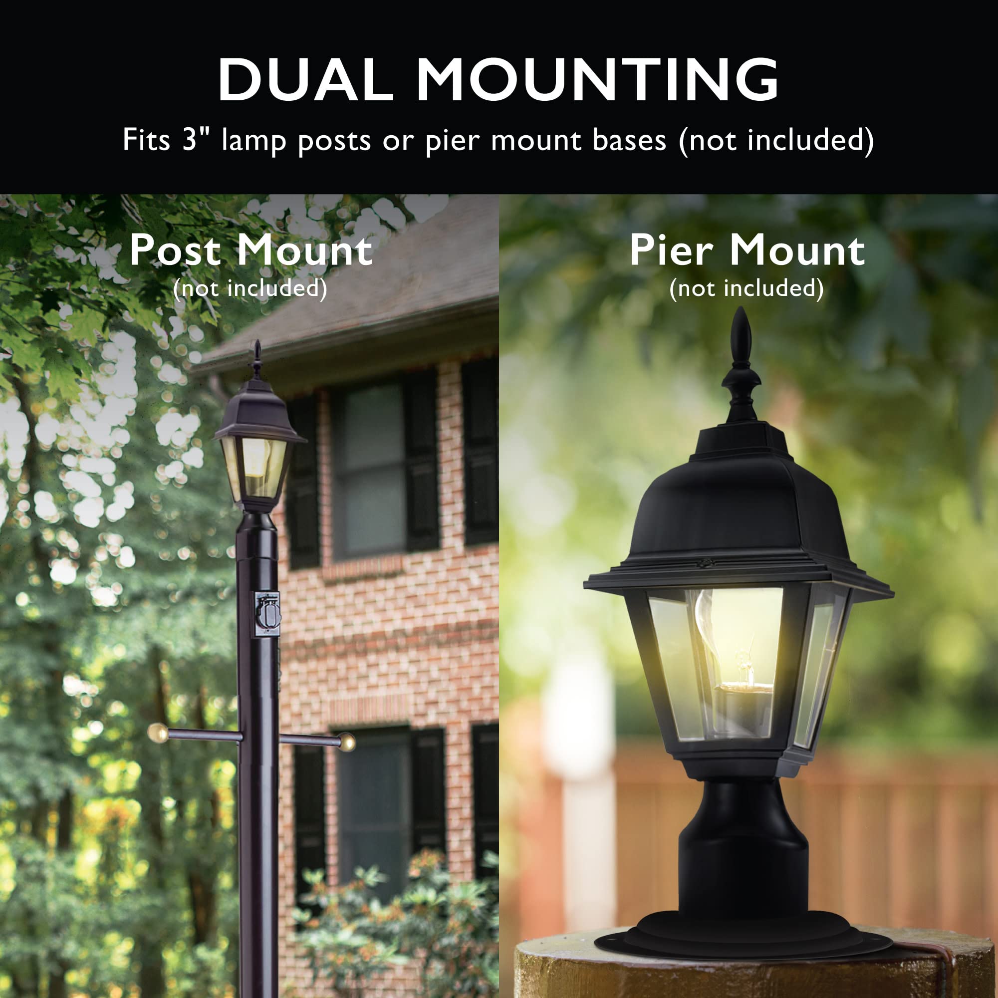Design House Maple Street Outdoor Post Light with Clear Glass, Wet Rated for Driveway, Patio, and Garden – Design House, 507509 - Image 7