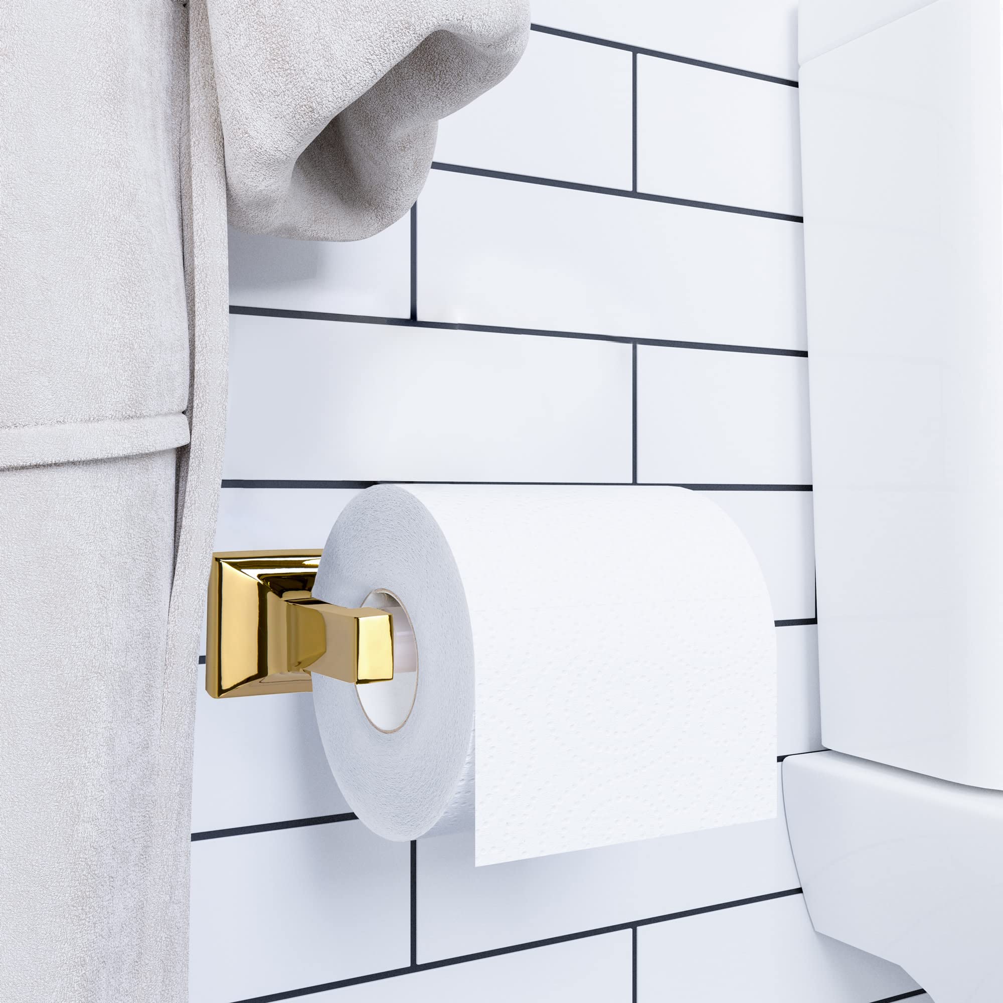 Design House Millbridge Toilet Paper Holder in Polished Brass - Image 3