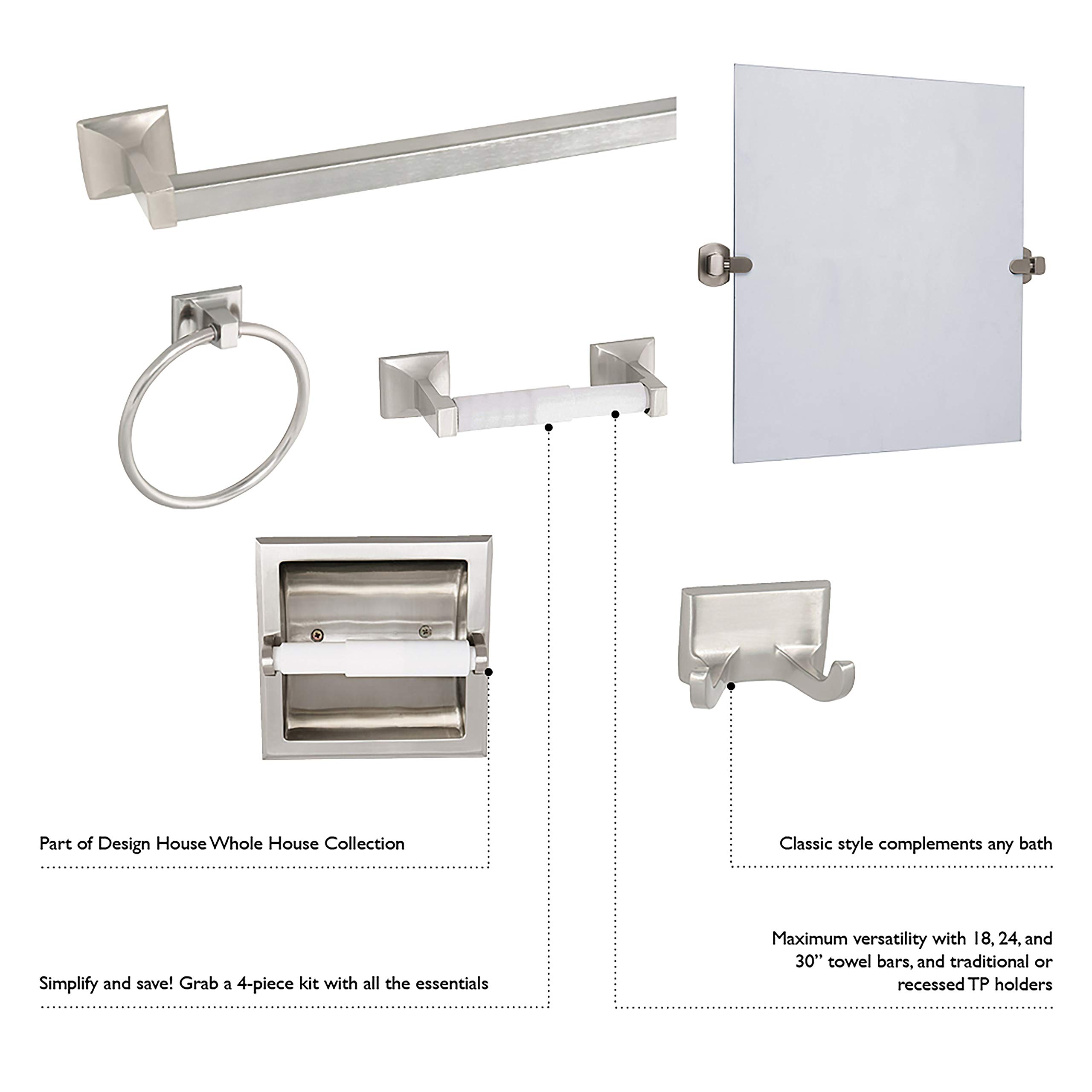 Design House Millbridge Towel Ring, Concealed Screws, Standard Wall Mount, Easy Installation, Polished Chrome, 6 in, 5.91 in L x 6.44 in W x 1.65 in H, Item 533091 - Image 5